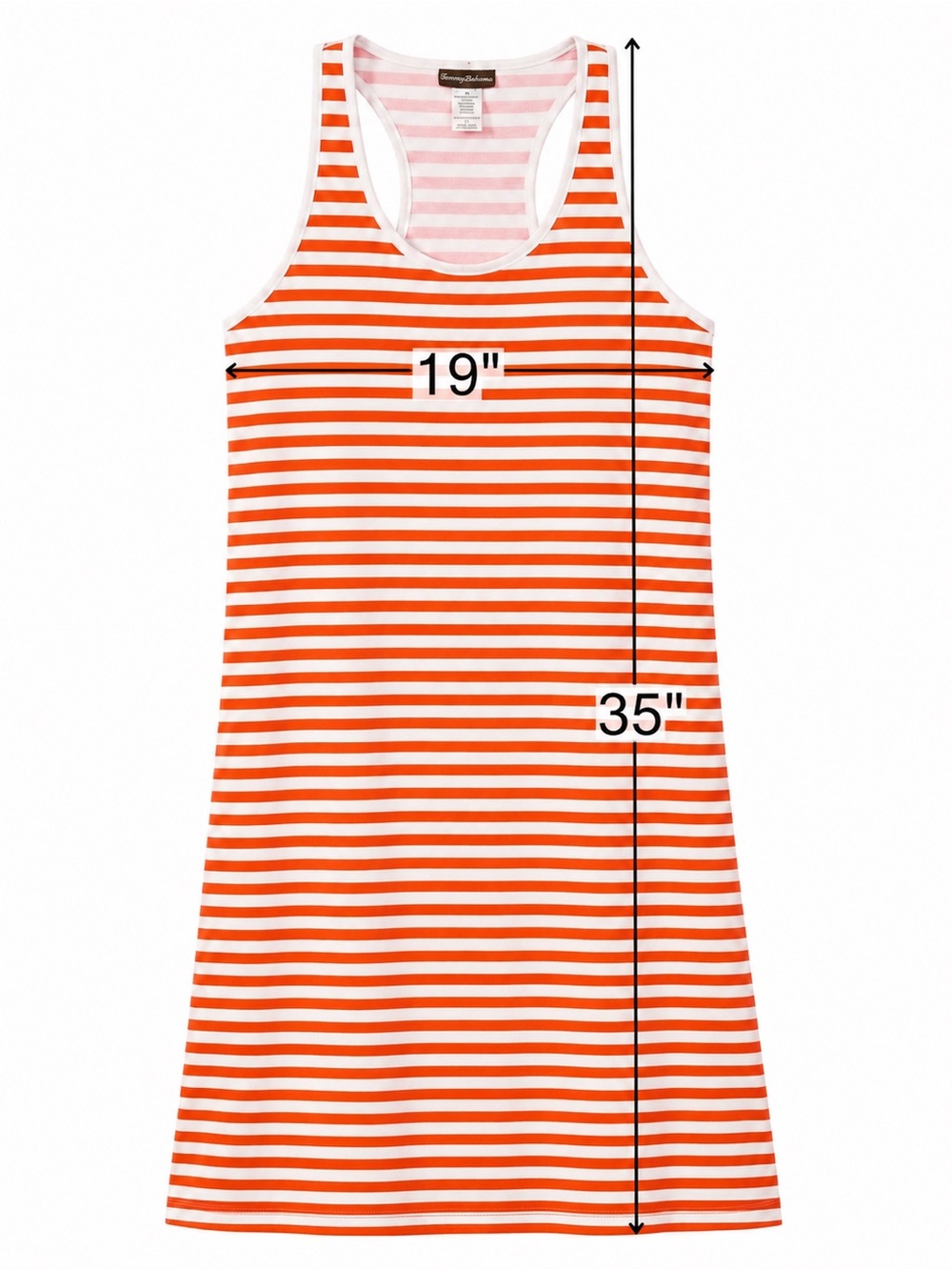 Tommy Bahama Orange & White Striped Tank Coverup - Picture 4 of 6